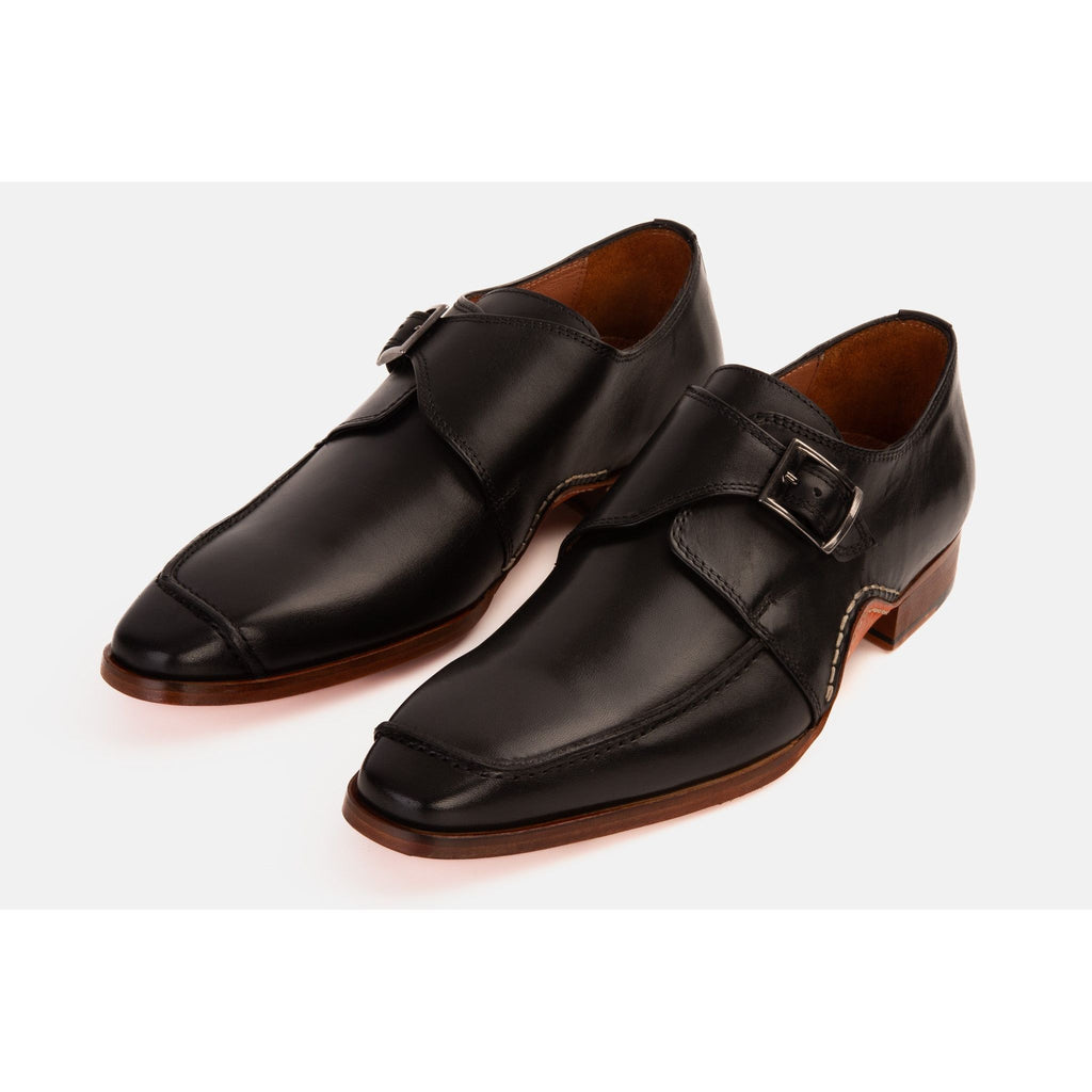 Vinci  The Hagrid Black Single Monk Strap Handmade Men Shoes