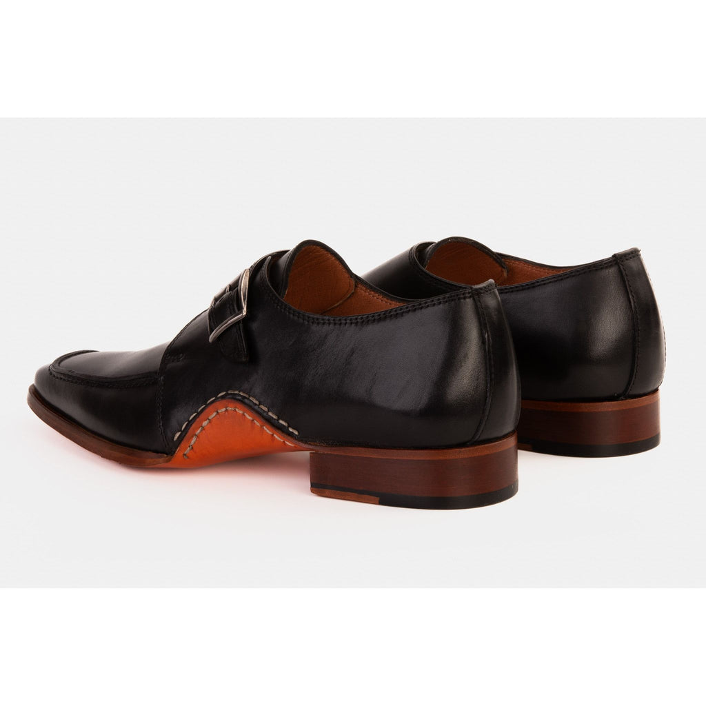 Vinci  The Hagrid Black Single Monk Strap Handmade Men Shoes