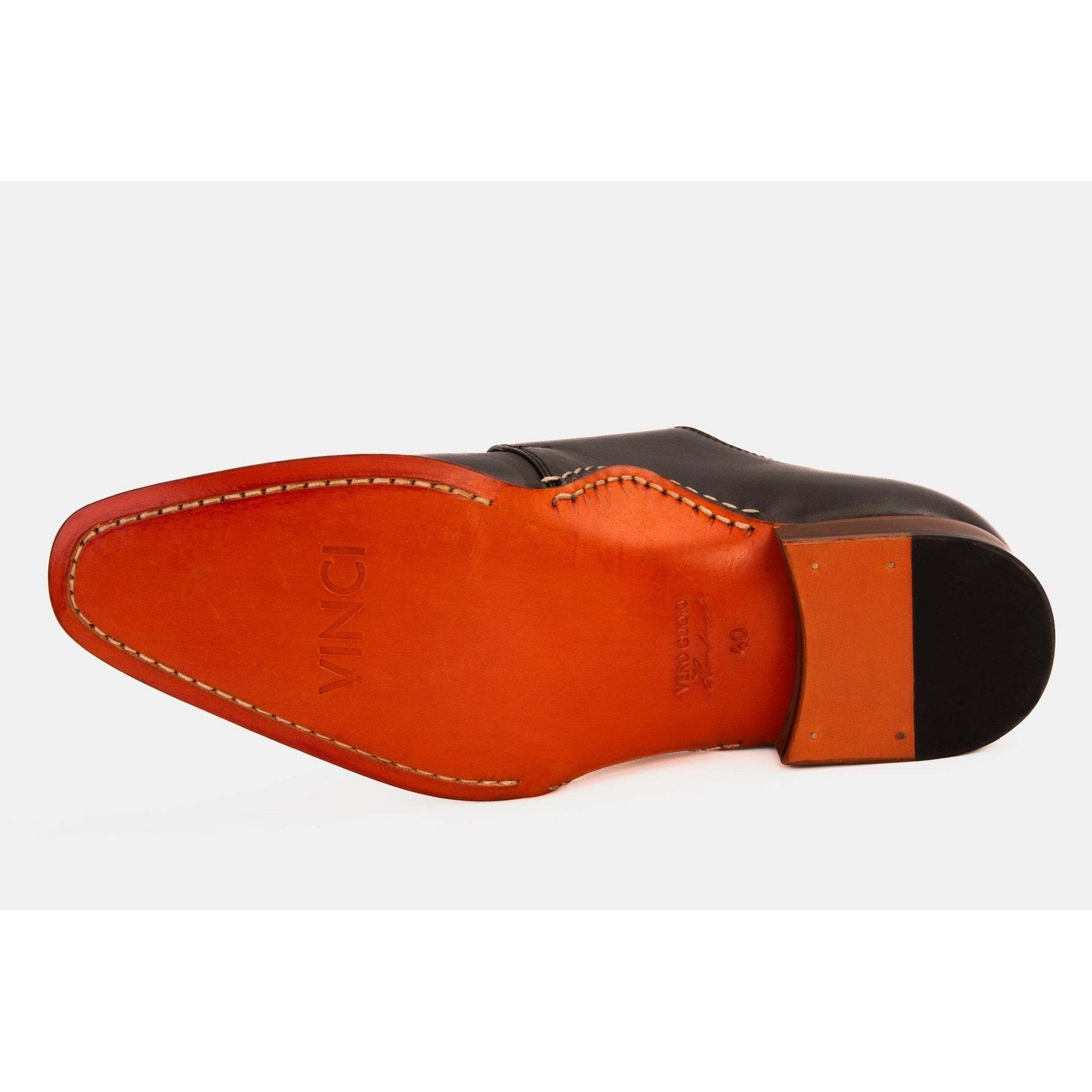 Vinci  The Hagrid Black Single Monk Strap Handmade Men Shoes