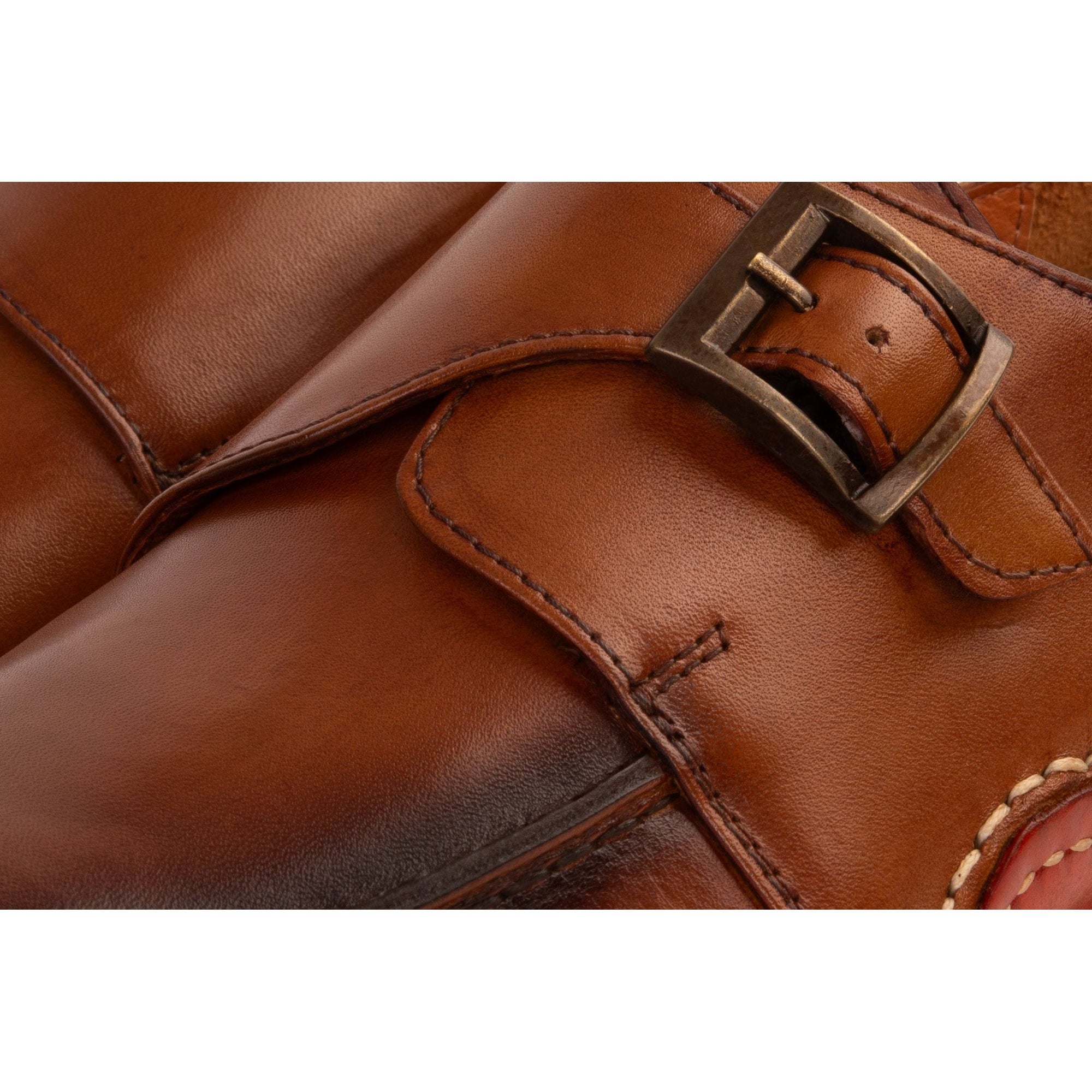 The Hagrid Tan Leather Single Monk Strap Handmade Men Shoe