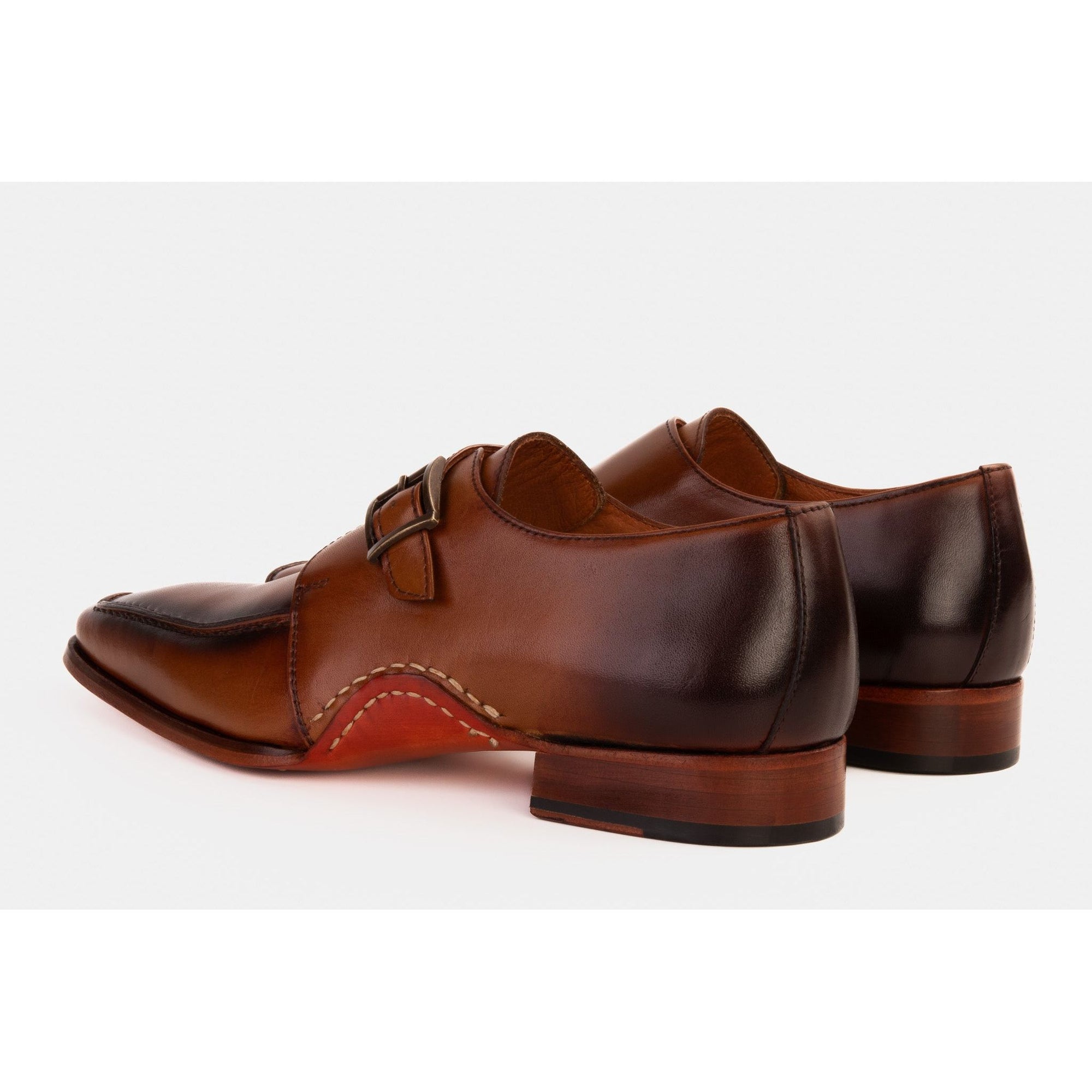 The Hagrid Tan Leather Single Monk Strap Handmade Men Shoe