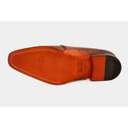 The Hagrid Tan Leather Single Monk Strap Handmade Men Shoe