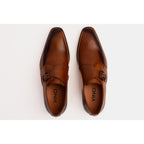 The Hagrid Tan Leather Single Monk Strap Handmade Men Shoe