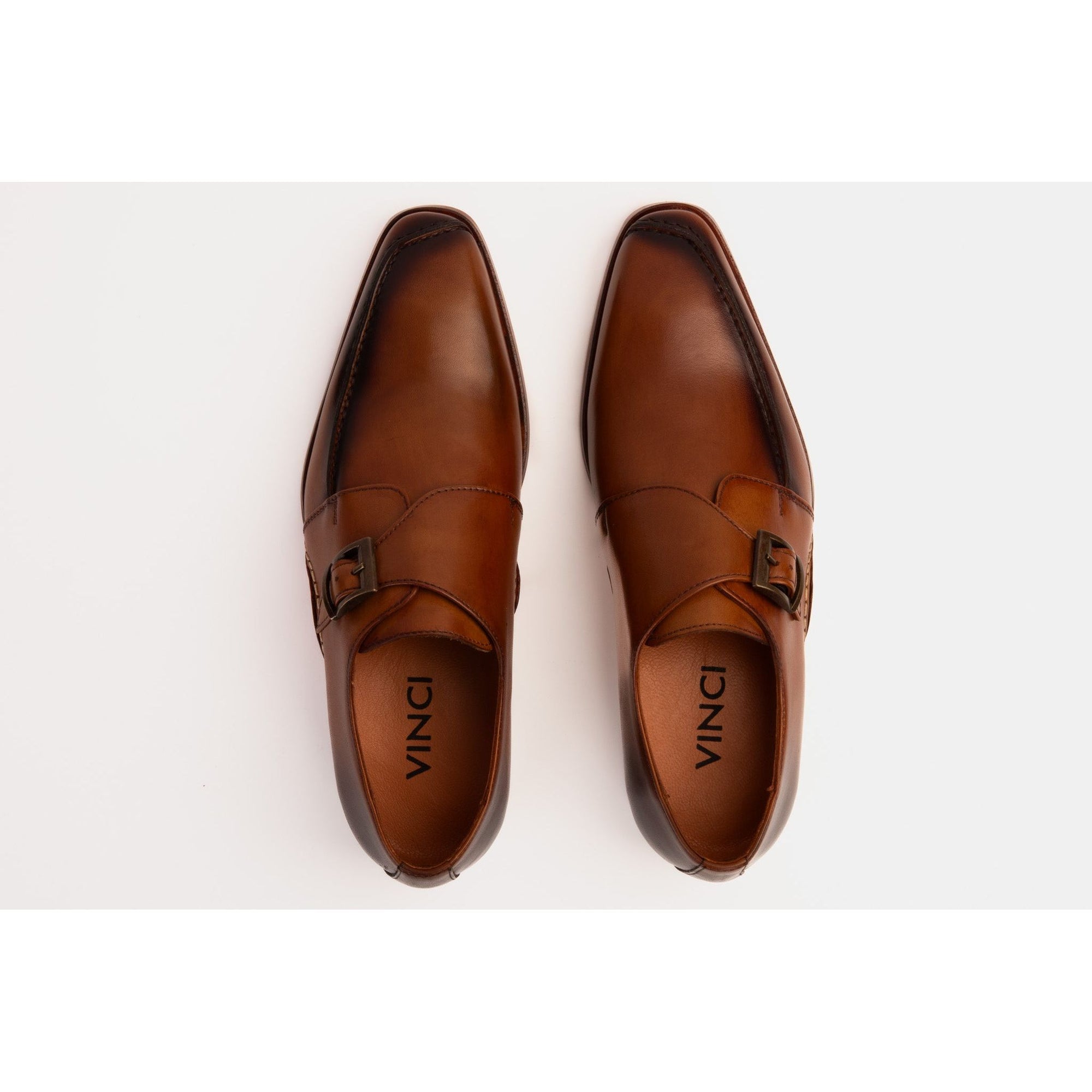 The Hagrid Tan Leather Single Monk Strap Handmade Men Shoe