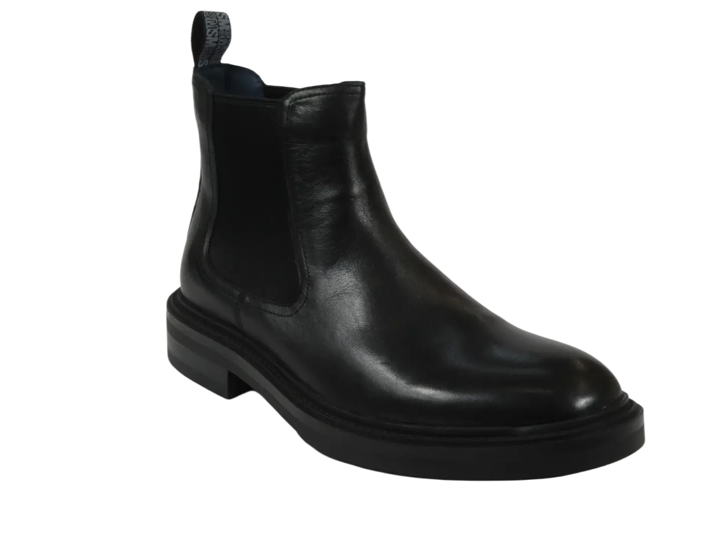 Men's Slip On Boot STEVE MADDEN Leather Upper Plain Toe Hatton Black