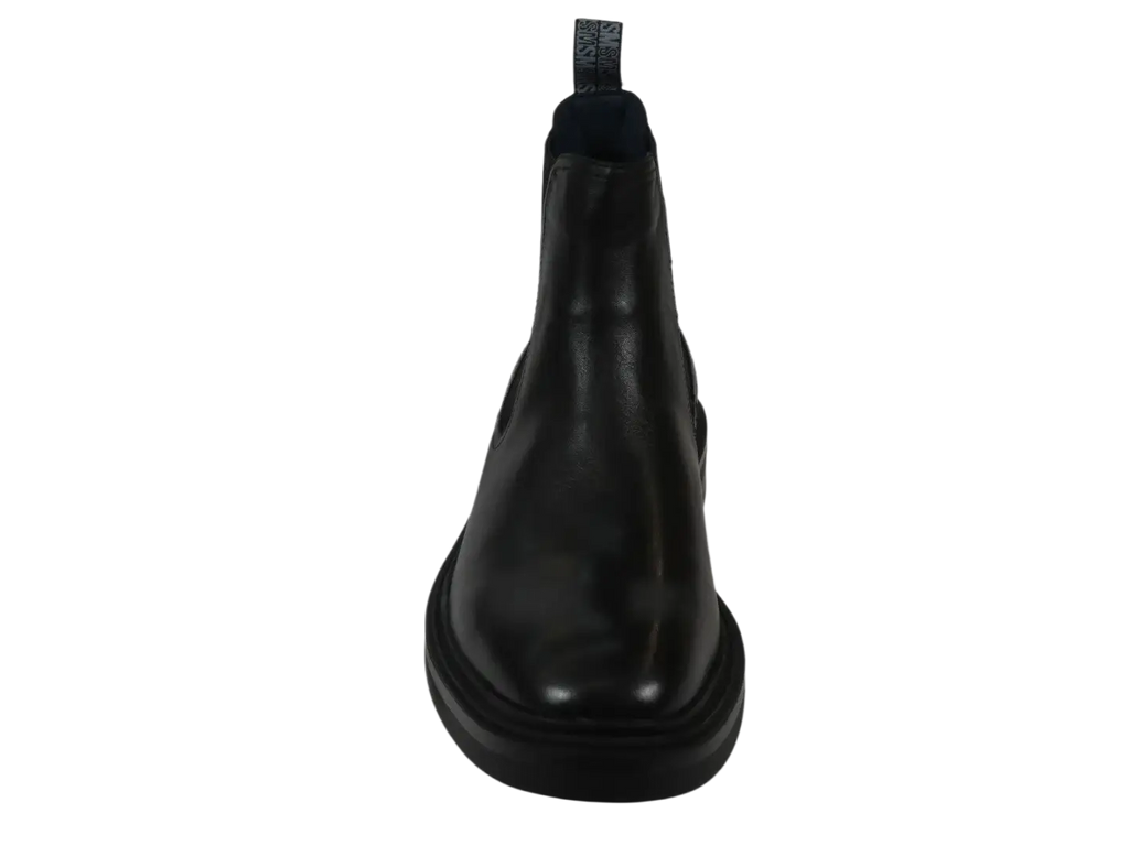 Men's Slip On Boot STEVE MADDEN Leather Upper Plain Toe Hatton Black