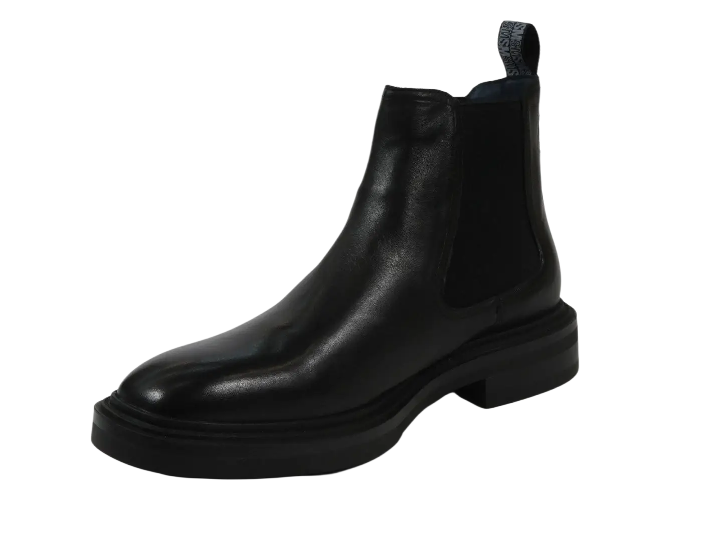 Men's Slip On Boot STEVE MADDEN Leather Upper Plain Toe Hatton Black