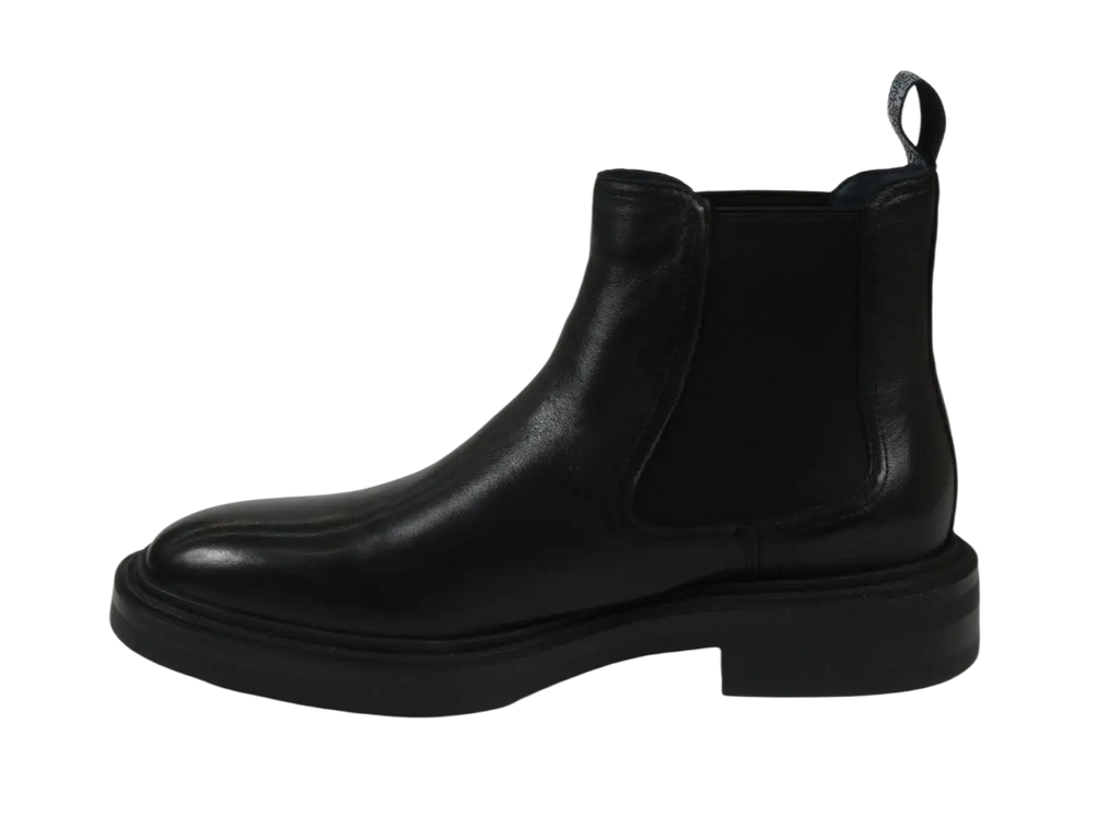 Men's Slip On Boot STEVE MADDEN Leather Upper Plain Toe Hatton Black