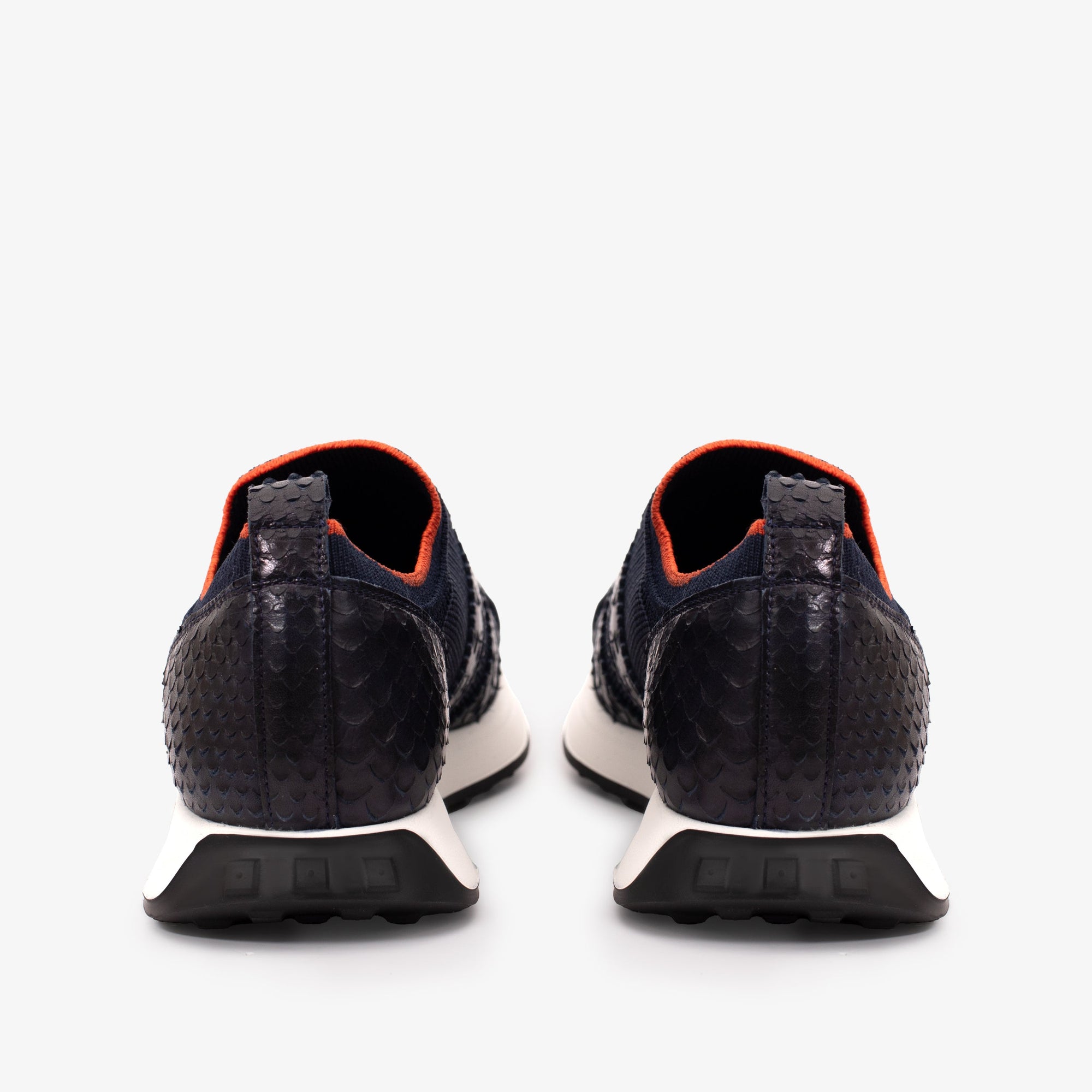 Vinci The Aslan Navy Knitted & Leather Men Leather Dress Sneaker