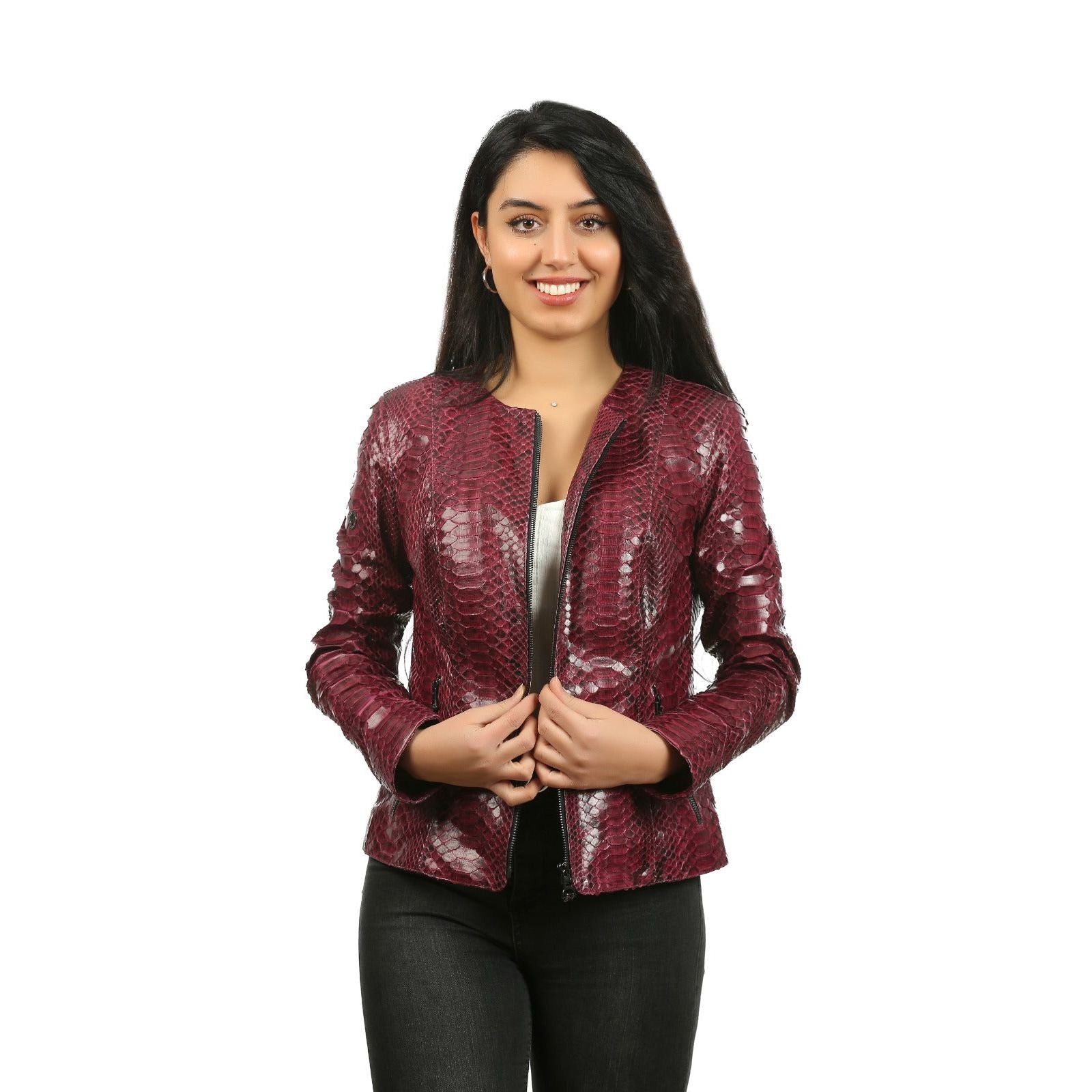 Towanda Snake Leather Women Jacket