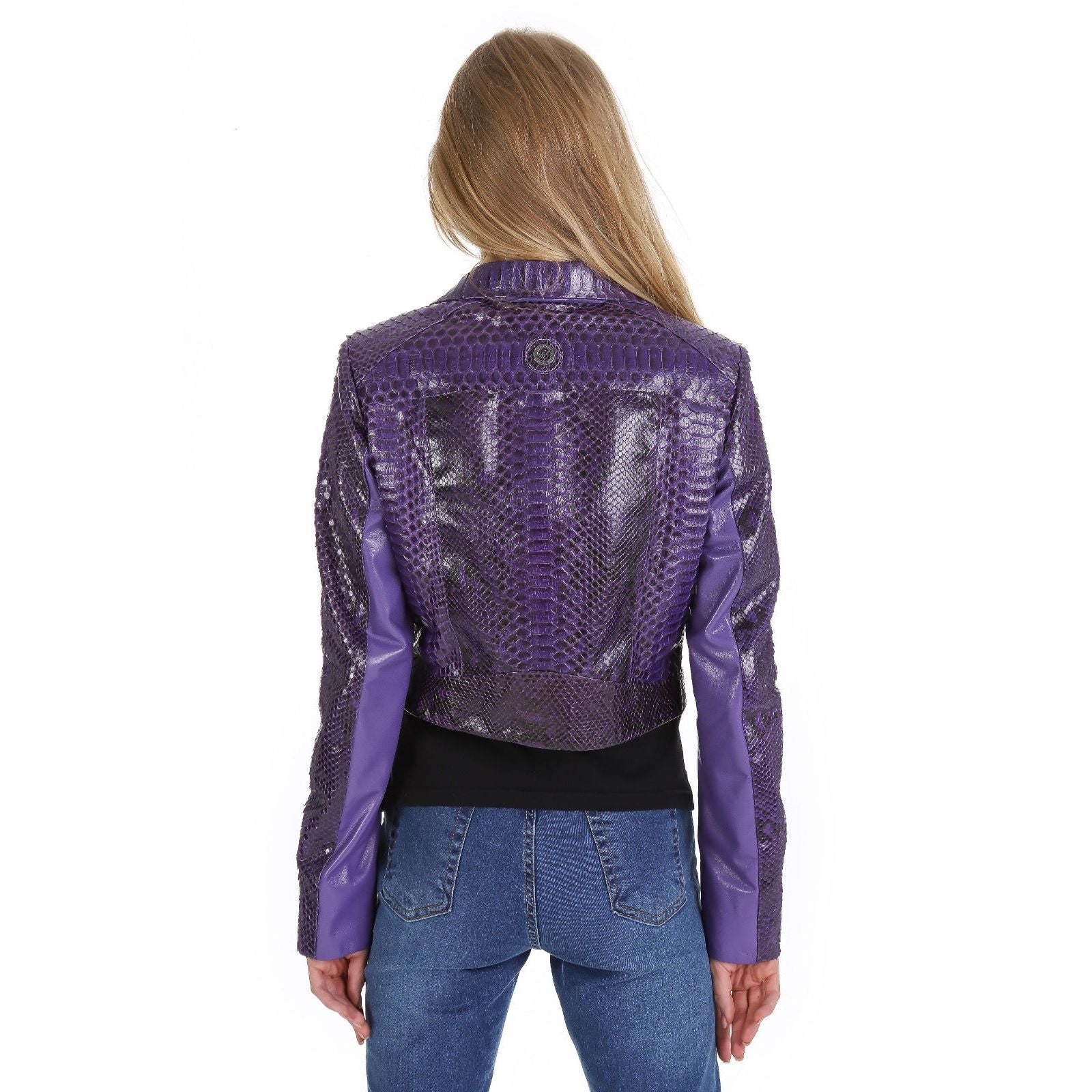 The Rubert Purple Snake Leather Women Jacket