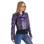The Rubert Purple Snake Leather Women Jacket