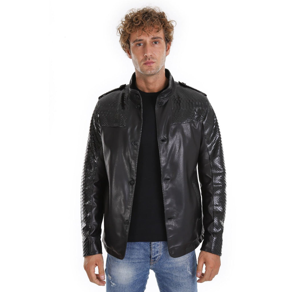 The Hepler Black Leather Men Jacket
