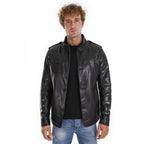 The Hepler Black Leather Men Jacket