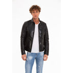 The Solvito Pythn Black Leather Men Jacket