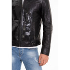 The Solvito Pythn Black Leather Men Jacket