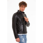 The Solvito Pythn Black Leather Men Jacket