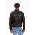The Solvito Pythn Black Leather Men Jacket