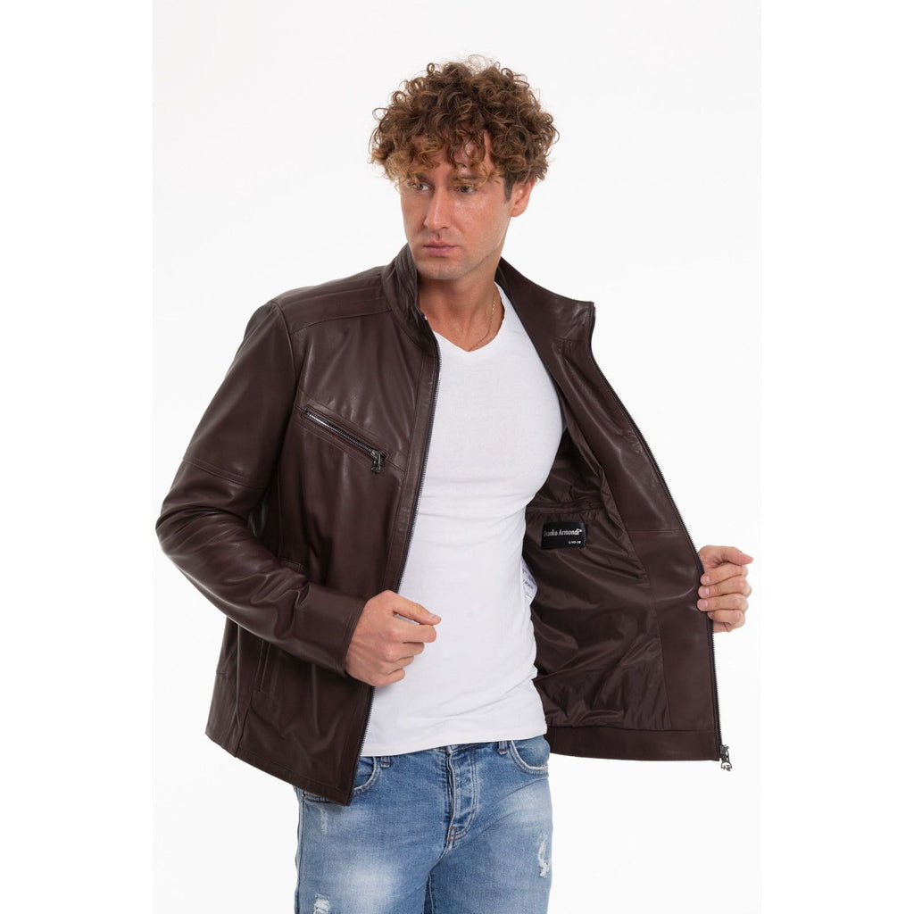 The Alamo Brown Leather Men Jacket