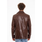 The Turro Brown Leather Men Jacket