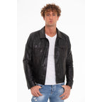 The Cacin Snake Black Leather Men Jacket