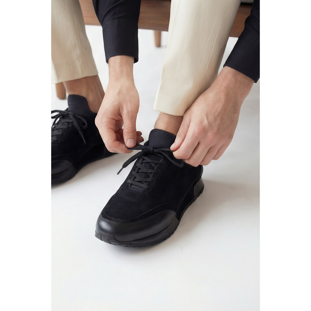 Vinci The Hudson Black Suede Men Sneaker