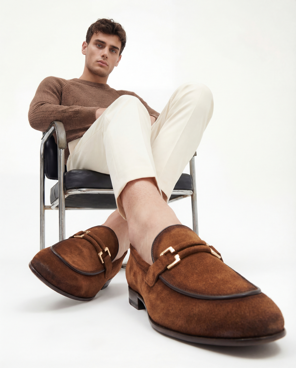 Vinci The Brooks Brown Suede Bit Loafer Men Shoe