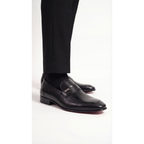 Vinci The Ashford Black Baby Buffalo Leather Loafer Men Shoe