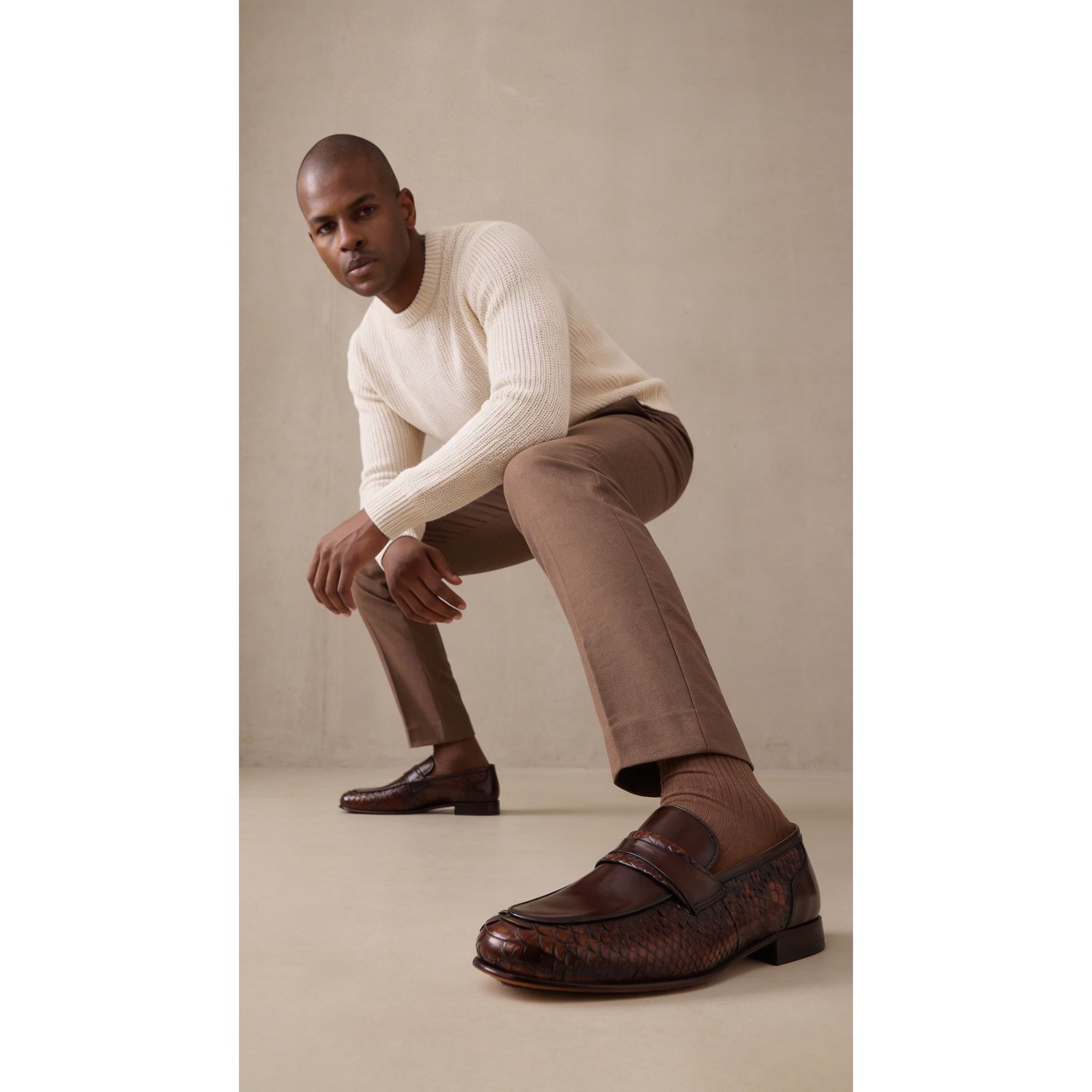 The Aurelio Snake & Baby Buffalo Leather Penny Loafer