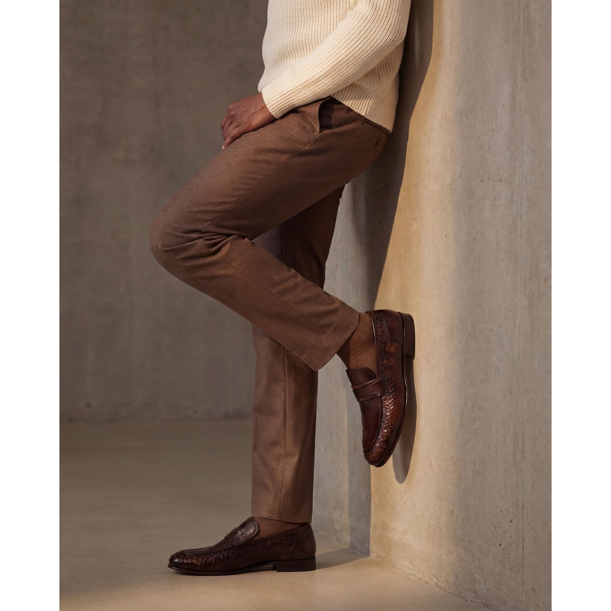 The Aurelio Snake & Baby Buffalo Leather Penny Loafer