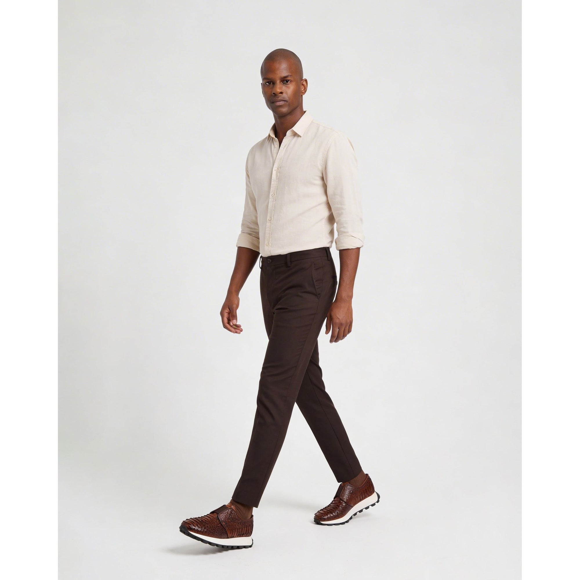 The Obsidian Tan Snake Leather Men Sneaker