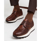 The Obsidian Tan Snake Leather Men Sneaker