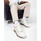 Vinci The Cenova White & Gold Leather Men Sneaker