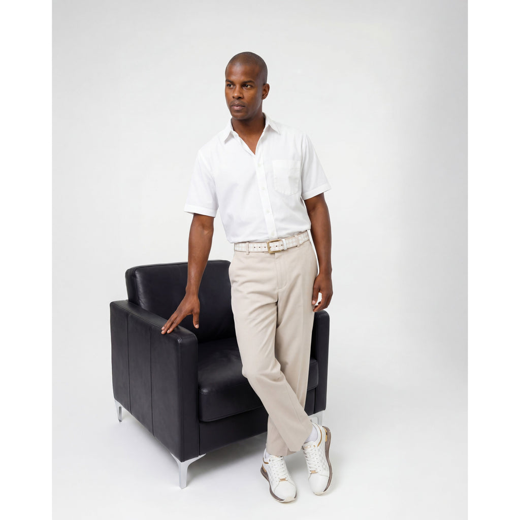 Vinci The Cenova White & Gold Leather Men Sneaker