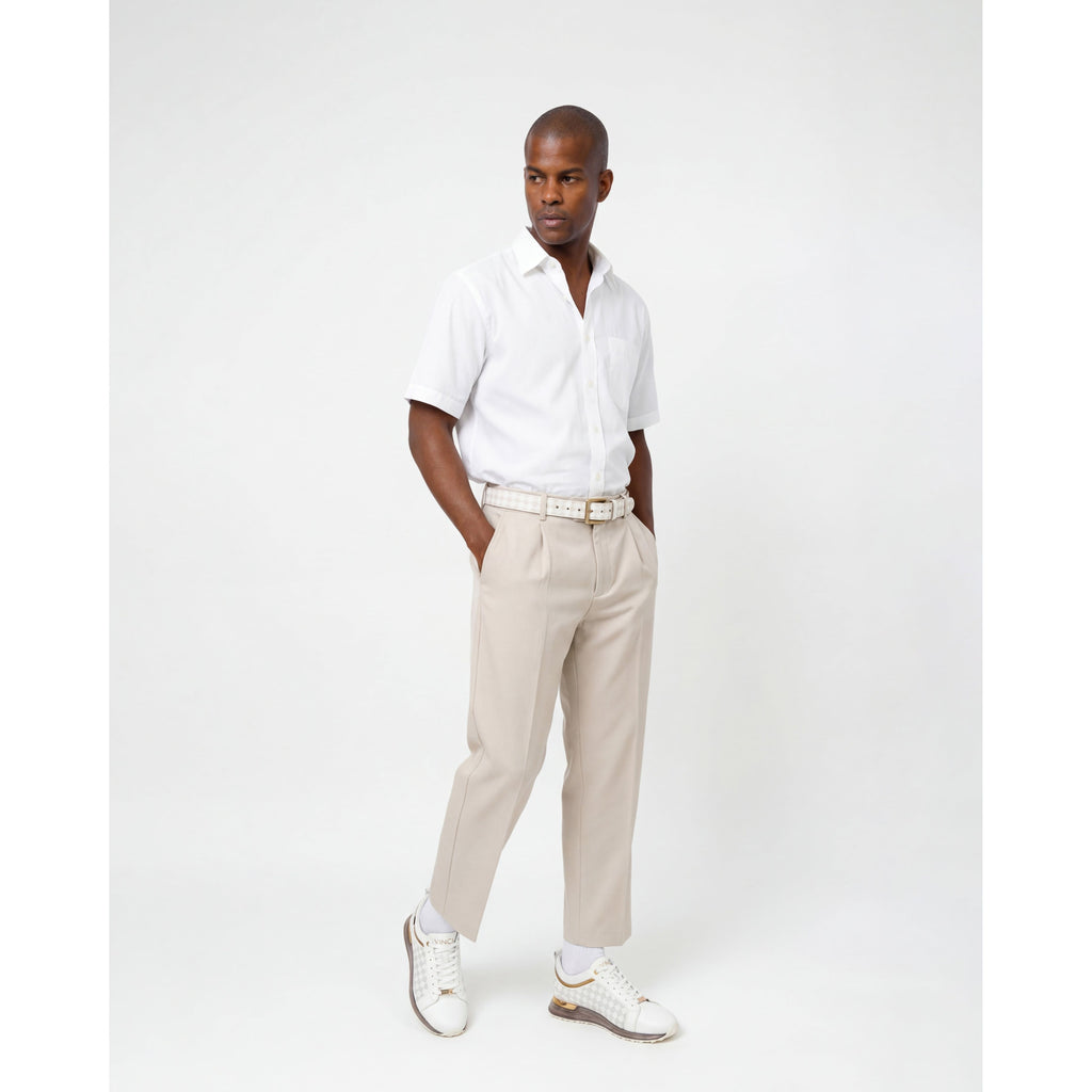 Vinci The Cenova White & Gold Leather Men Sneaker