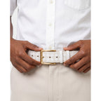 Vinci The Cenova White & Gold Leather Men Sneaker