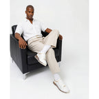Vinci The Cenova White & Gold Leather Men Sneaker