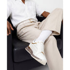 Vinci The Cenova White & Gold Leather Men Sneaker