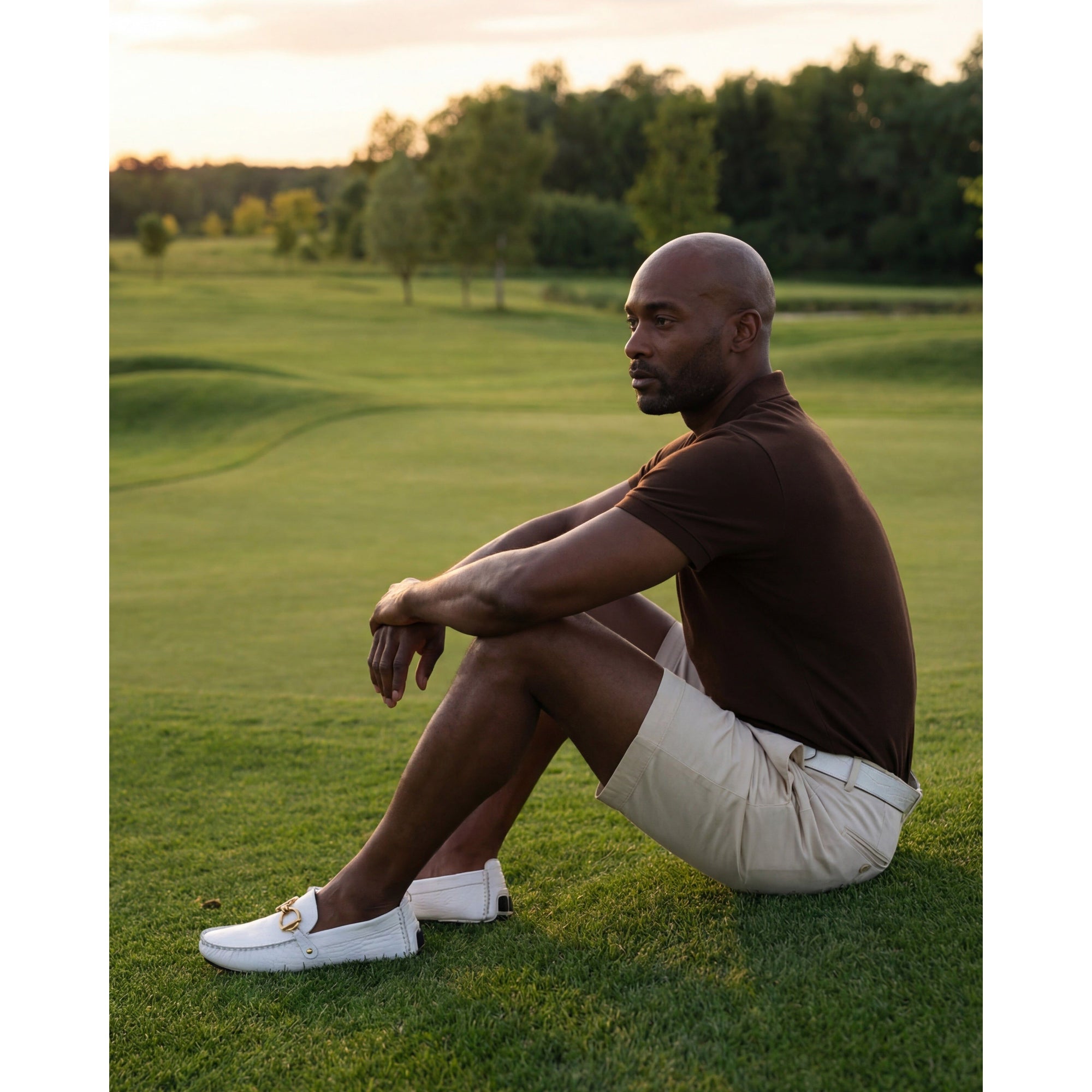 The Pisa White Leather Bit Drive Loafer Men Shoe