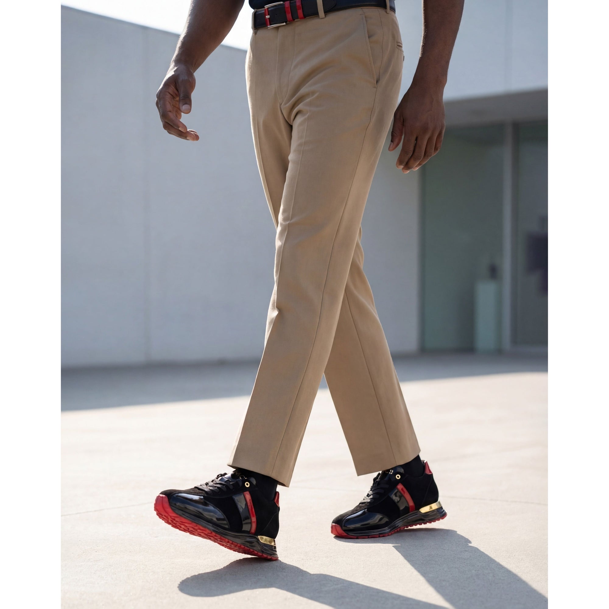The Inferno Black & Red Leather Men Sneaker