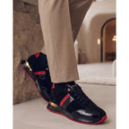 The Inferno Black & Red Leather Men Sneaker