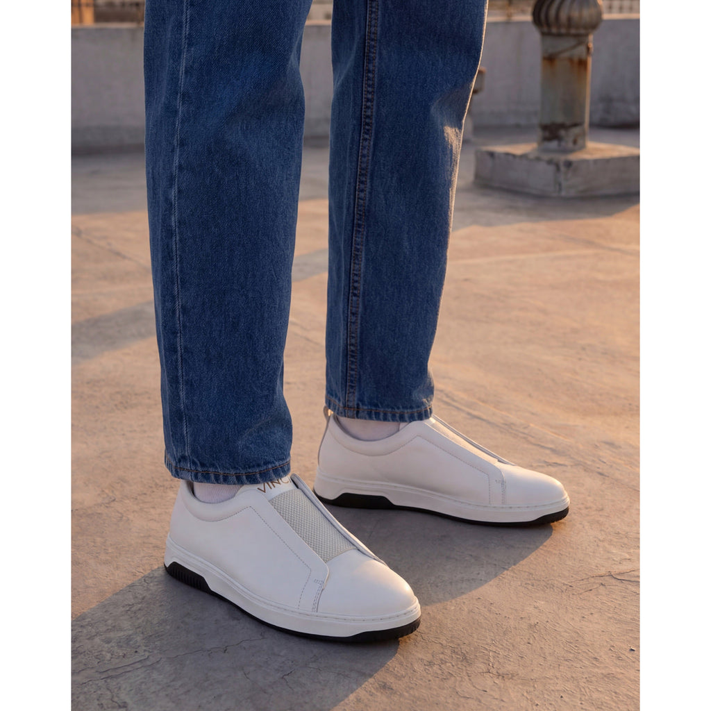 Vinci The Urgup White Men Leather Dress Sneaker