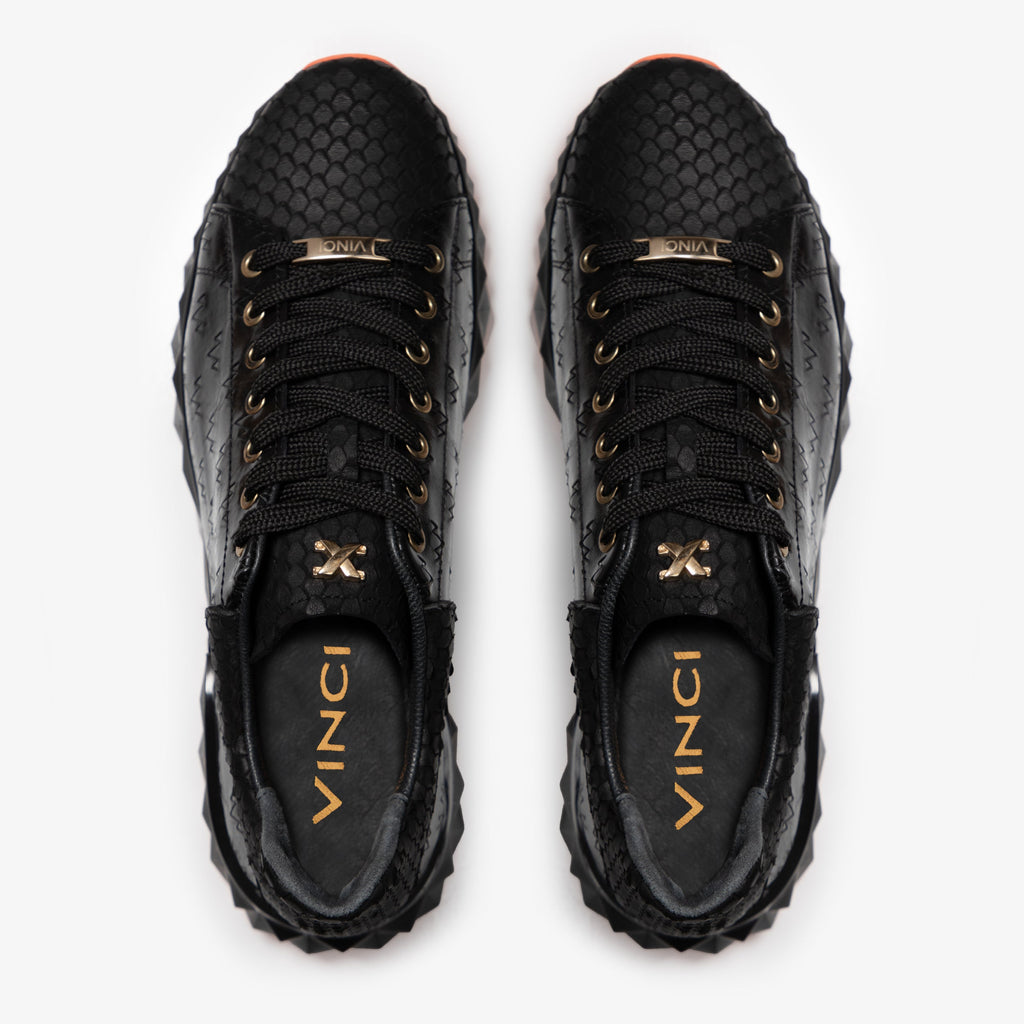 Vinci The Caesars Black Leather  Men Sneaker