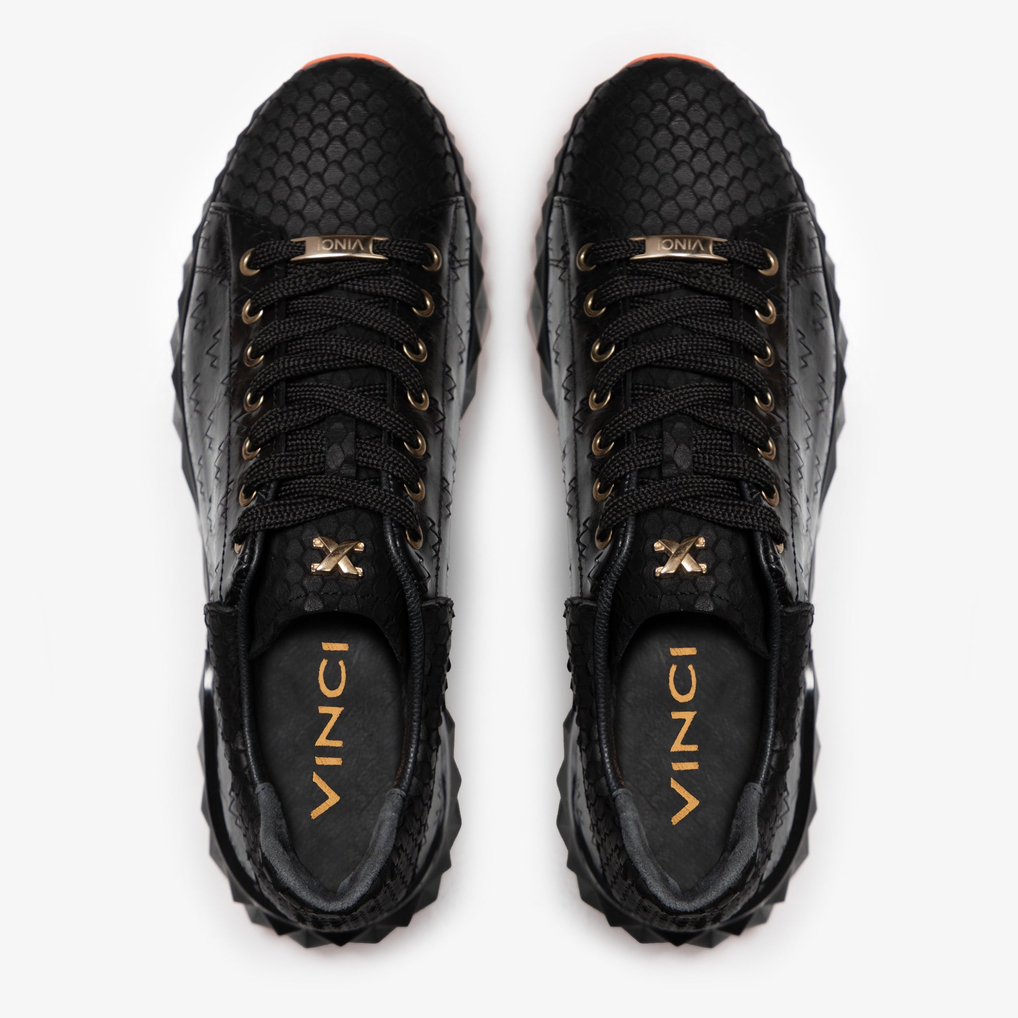 Vinci The Caesars Black Leather  Men Sneaker