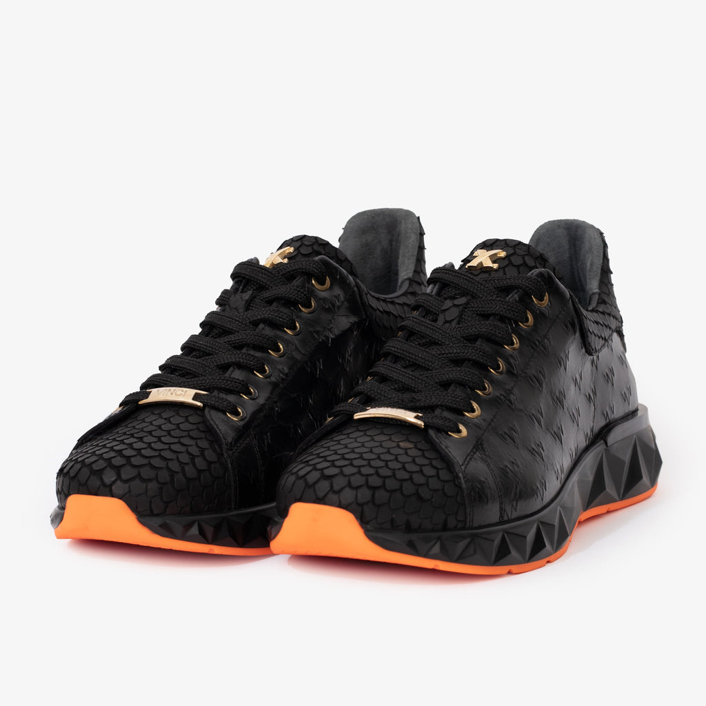 Vinci The Caesars Black Leather  Men Sneaker