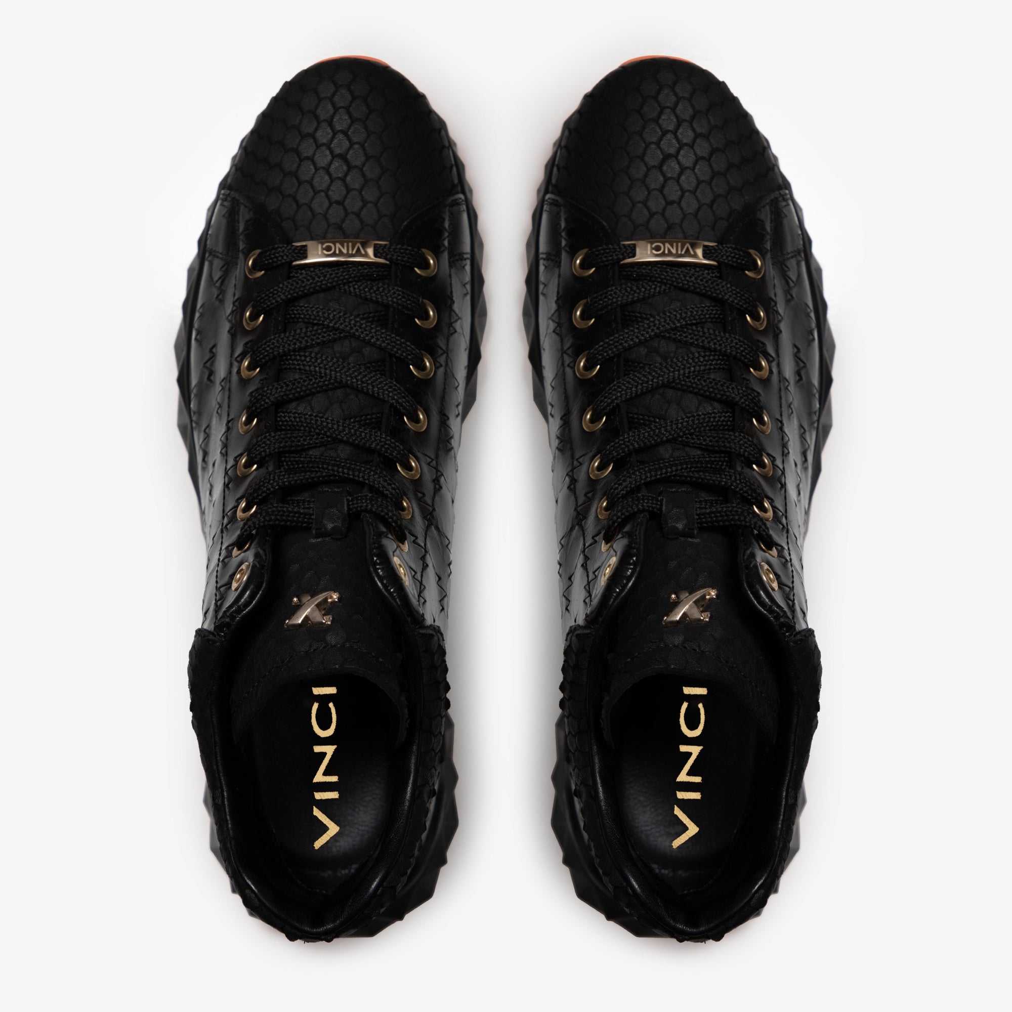 Vinci The Caesars Black Leather High-Top Men Sneaker