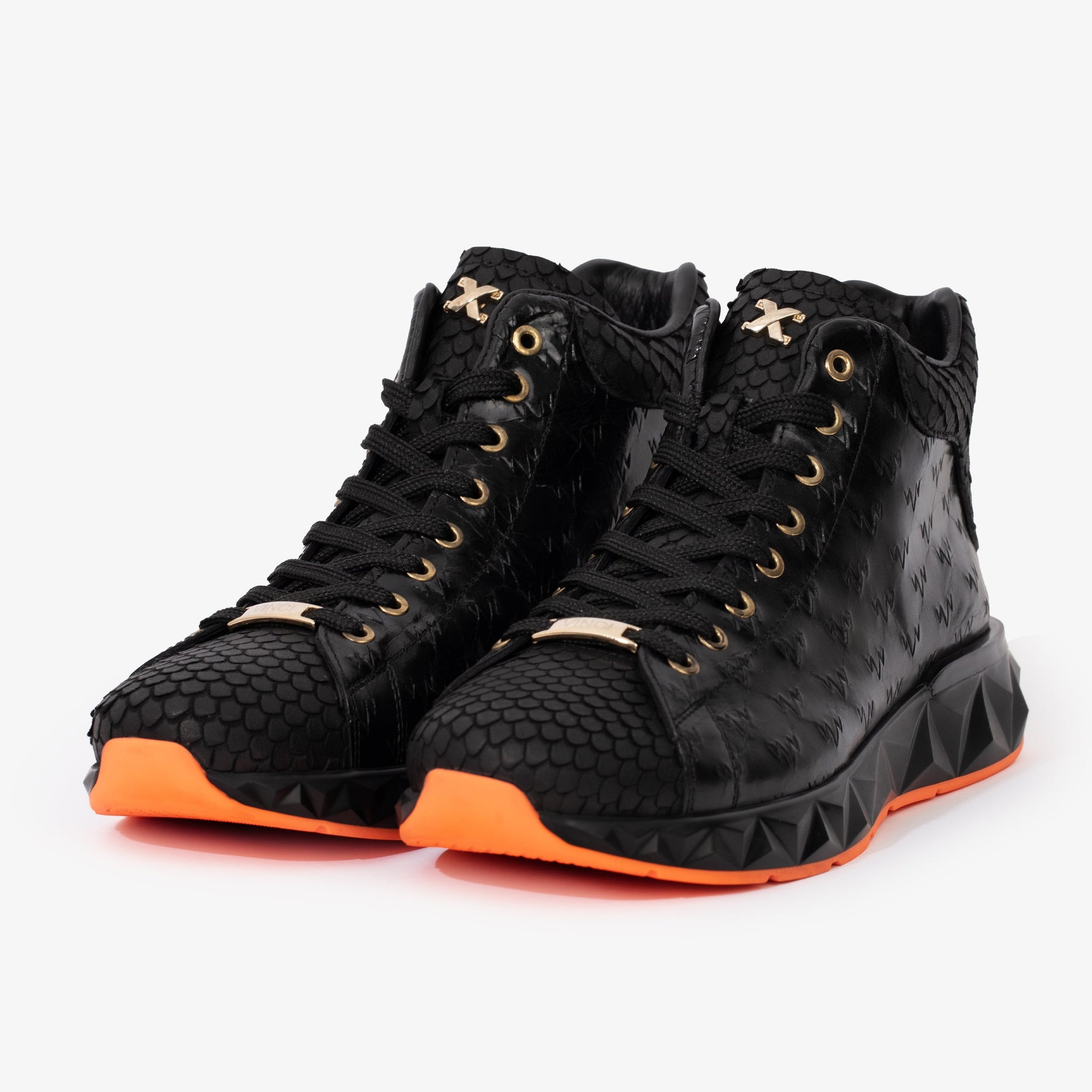 Vinci The Caesars Black Leather High-Top Men Sneaker