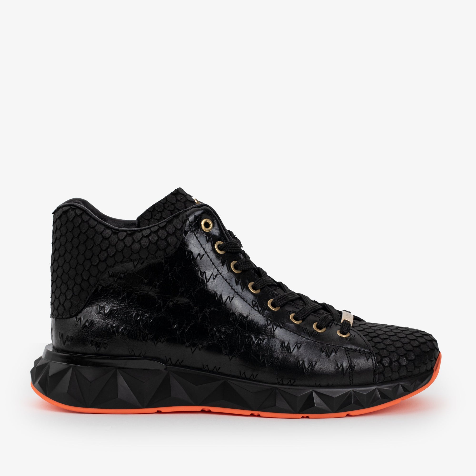 Vinci The Caesars Black Leather High-Top Men Sneaker