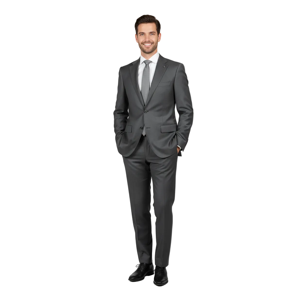 Men's Fabio Matteo Turkish Suit Extra Fine Super 160's Italian Wool FB222 #40 Gray