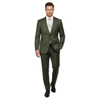 Men's Fabio Matteo Turkish Suit Extra Fine Super 160's Italian Wool FB222 #38 Olive